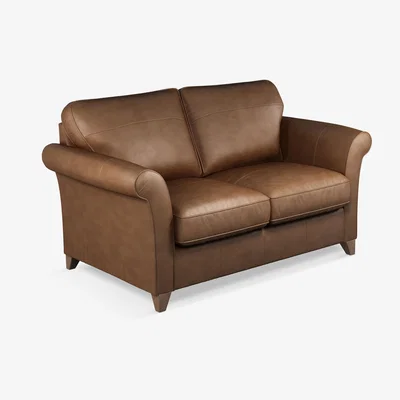 John Lewis John Lewis & Partners Charlotte Medium 2 Seater Leather Sofa, Dark Leg