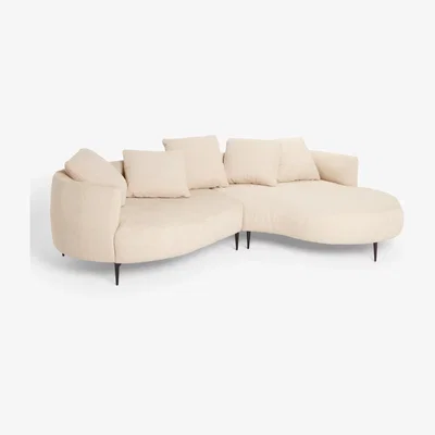 John Lewis John Lewis & Partners Lozenge Grand 5 Seater RHF Chaise End Sofa, Metal Leg, Saga Latte