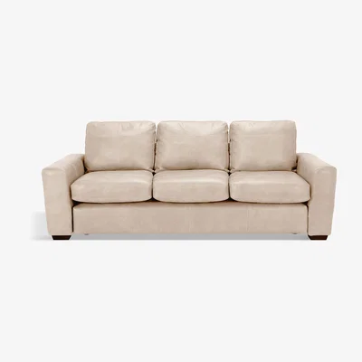 John Lewis John Lewis & Partners Oliver Grand 4 Seater Leather Sofa, Dark Leg