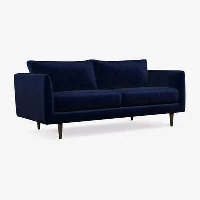 John Lewis John Lewis & Partners + Swoon Latimer Medium 2 Seater Sofa, Caspian Blue Velvet