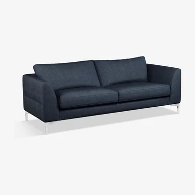 John Lewis John Lewis & Partners Belgrave Large 3 Seater Sofa, Metal Leg, Erin Midnight