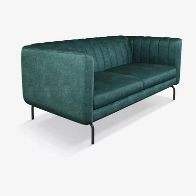 John Lewis John Lewis & Partners Panel Medium 2 Seater Sofa, Black Metal Leg, Ocean Chenille