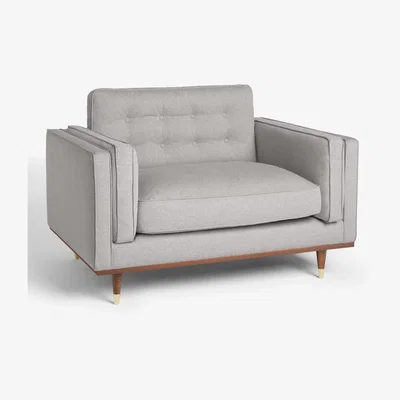 John Lewis John Lewis & Partners + Swoon Lyon Loveseat, Grey Cotton