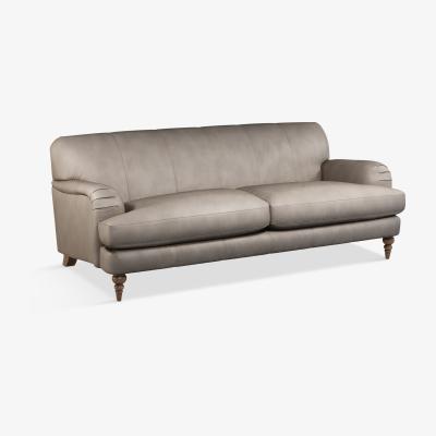 John Lewis John Lewis & Partners Harrogate High Back Grand 4 Seater Leather Sofa, Dark Leg