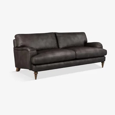 John Lewis John Lewis & Partners Otley Grand 4 Seater Leather Sofa, Dark Leg