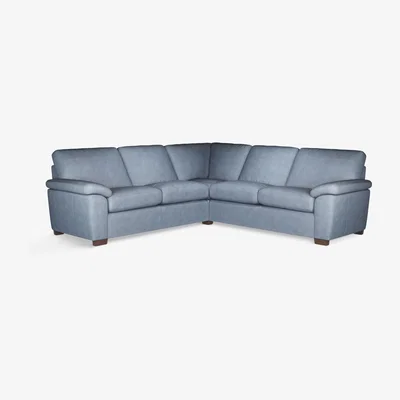 John Lewis John Lewis & Partners Camden 5+ Seater Leather Corner Sofa, Dark Leg