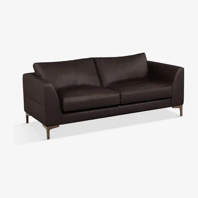 John Lewis John Lewis & Partners Belgrave Large 3 Seater Leather Sofa, Dark Leg