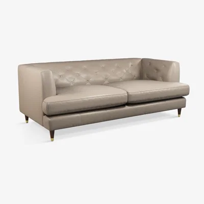 John Lewis John Lewis & Partners Chester Large 3 Seater Leather Sofa, Dark Leg