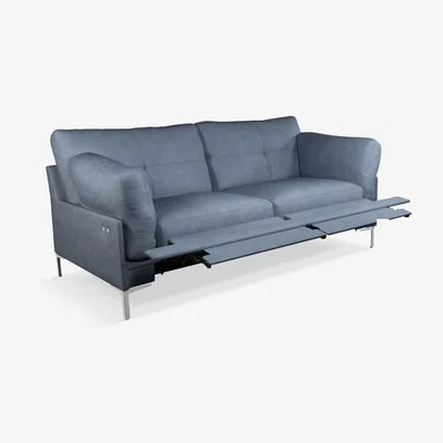 John Lewis John Lewis & Partners Java II Motion Medium 2 Seater Leather Sofa with Footrest Mechanism, Metal Leg