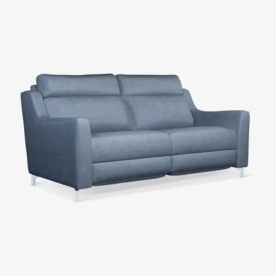 John Lewis John Lewis & Partners Elevate Large 2 Seater Leather Sofa, Metal Leg