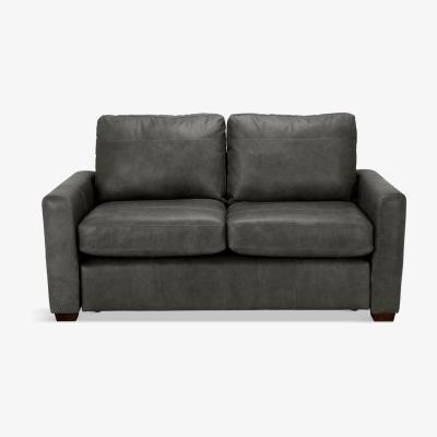 John Lewis John Lewis & Partners Oliver Small 2 Seater Leather Sofa, Dark Leg