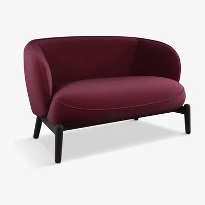 John Lewis John Lewis Bud Medium 2 Seater Sofa, Black Leg, Mulberry Velvet