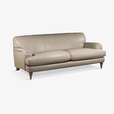 John Lewis John Lewis & Partners Harrogate High Back Grand 4 Seater Leather Sofa, Dark Leg