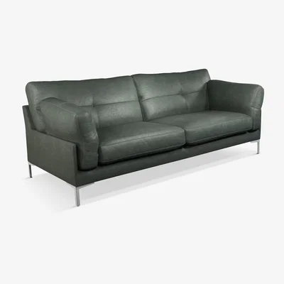 John Lewis John Lewis & Partners Java II Large 3 Seater Leather Sofa, Metal Leg