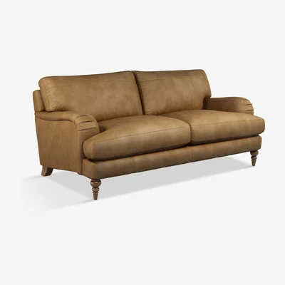 John Lewis John Lewis & Partners Otley Large 3 Seater Leather Sofa, Dark Leg