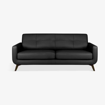 John Lewis John Lewis & Partners Barbican Large 3 Seater Leather Sofa, Dark Leg