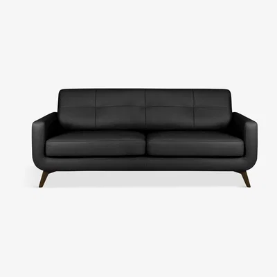 John Lewis John Lewis & Partners Barbican Large 3 Seater Leather Sofa, Dark Leg