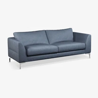 John Lewis John Lewis & Partners Belgrave Grand 4 Seater Leather Sofa, Metal Leg