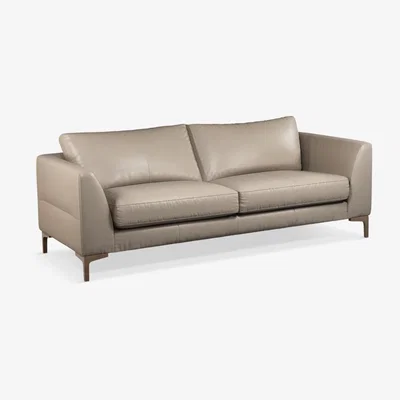 John Lewis John Lewis & Partners Belgrave Grand 4 Seater Leather Sofa, Dark Leg