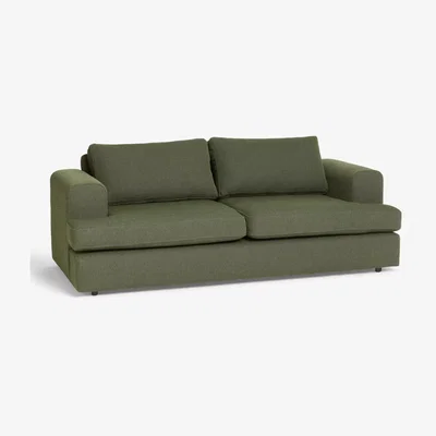 John Lewis John Lewis Broadview Medium 2 Seater Sofa, Light Leg, Twisted Boucle Green