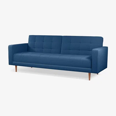 John Lewis John Lewis ANYDAY Quilted Large 3 Seater Sofa Bed, Dark Leg, Verde Green