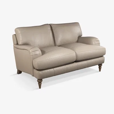 John Lewis John Lewis & Partners Otley Small 2 Seater Leather Sofa, Dark Leg