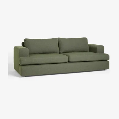John Lewis John Lewis Broadview Large 3 Seater Sofa, Light Leg, Twisted Boucle Green