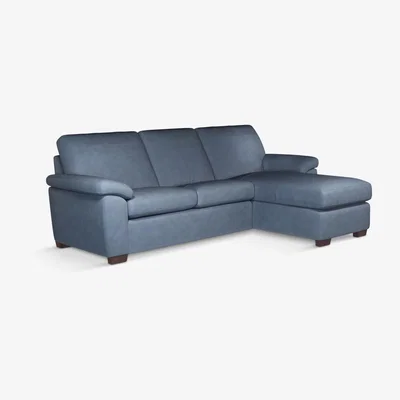 John Lewis John Lewis & Partners Camden RHF Storage Chaise End Leather Sofa Bed, Dark Leg