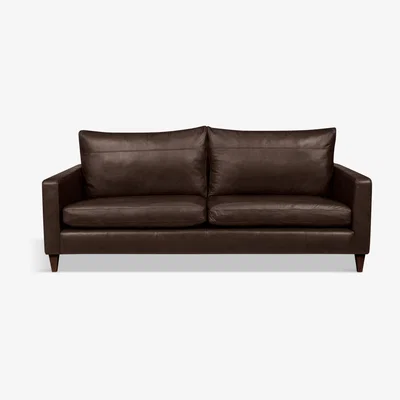 John Lewis John Lewis & Partners Bailey Grand 4 Seater Leather Sofa, Dark Leg