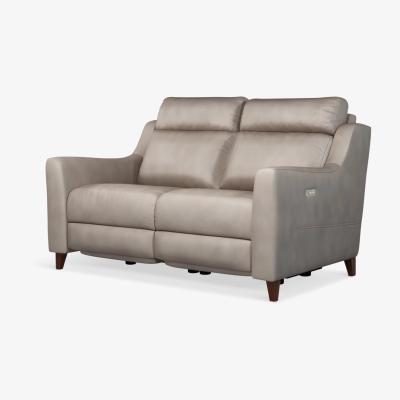 John Lewis John Lewis & Partners Elevate Medium 2 Seater Power Recliner Leather Sofa, Dark Leg