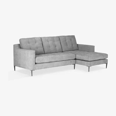 John Lewis John Lewis & Partners Draper 5+ Seater RHF Chaise End Sofa, Metal Leg