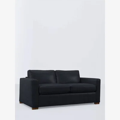 John Lewis John Lewis Oliver II Large 3 Seater Leather Sofa Bed, Dark Leg