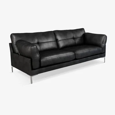 John Lewis John Lewis & Partners Java II Large 3 Seater Leather Sofa, Metal Leg
