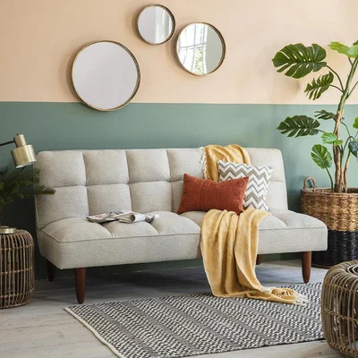 Knees Arvika Fabric 3 Seater Sofa Bed - Cream