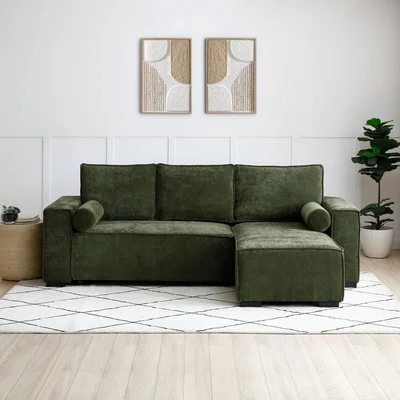 La Redoute Holden Vintage Chenille Corner Chaise Sofabed
