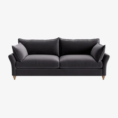 Loaf Brioche Flat Packed Sofa Bed, Large (Wire Wool Clever Velvet)
