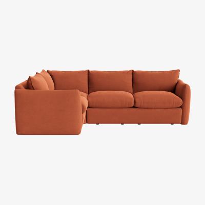 Loaf Pillow Nap Modular Corner Sofa Bed - Large Left Hand - Clever Linen - Marmalade
