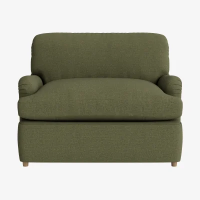 Loaf Jonesy Love Seat Sofa Bed (Green Plumage Clever Slubby Linen)