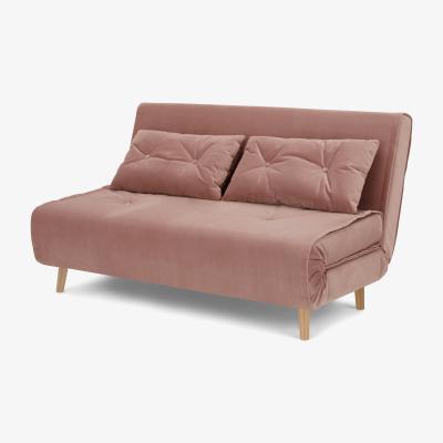 Made.com Haru Large Double Sofa Bed, Soft Pink Velvet