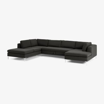 Made.com Monterosso Left Hand Facing Horseshoe Corner Sofa Bed, Oyster Grey