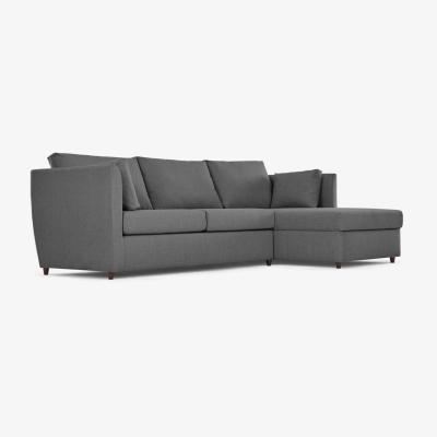 Made.com Milner Right Hand Facing Corner Storage Sofa Bed with Foam Mattress, Night Grey