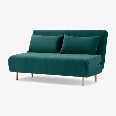Made.com Bessie Large Double Sofa Bed, Teal Blue Velvet