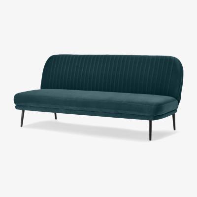 Made.com Sylvie Click Clack Sofa Bed, Ocean Blue Velvet