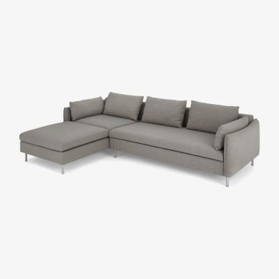 Made.com Vento Left Hand Facing Chaise End Sofa Bed, Manhattan Grey Fabric