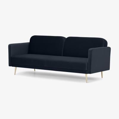 Made.com Eulia Click Clack Sofa Bed, Moonlight Blue Velvet
