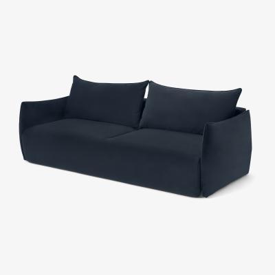 Made.com Kalli Platform Sofa Bed with Pocket Sprung Mattress, Oxford Blue Velvet