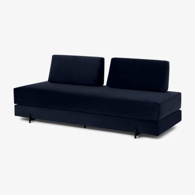 Made.com Lilia Day Bed with Pocket Sprung Mattress, Oxford Blue Velvet