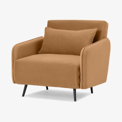 Made.com Hettie Single Sofa Bed, Apricot Velvet