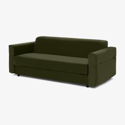 Made.com Selia 3 Seater Sofa Bed with Pocket Sprung Mattress, Highland Green Velvet