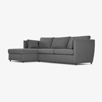 Made.com Milner Left Hand Facing Corner Storage Sofa Bed with Memory Foam Mattress, Night Grey  